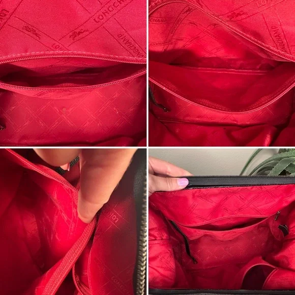 Longchamp Legende Verni Black Patent Leather Travel Satchel Tote Bag Large - Picture 9 of 13